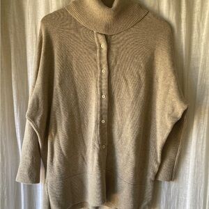 VETTA Tan Cowl Neck Sweater